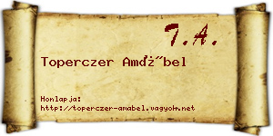 Toperczer Amábel névjegykártya